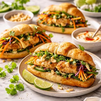 Image of Thai Chicken Crescent Pot Sticker Sandwiches