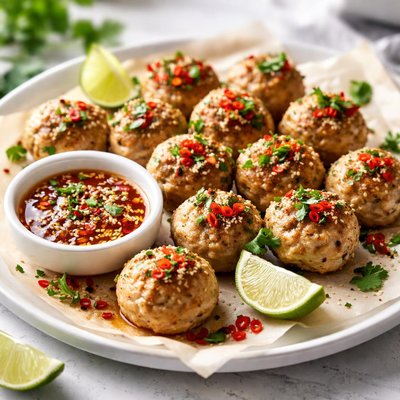Image of Thai Chicken Meatballs with Dipping Sauce