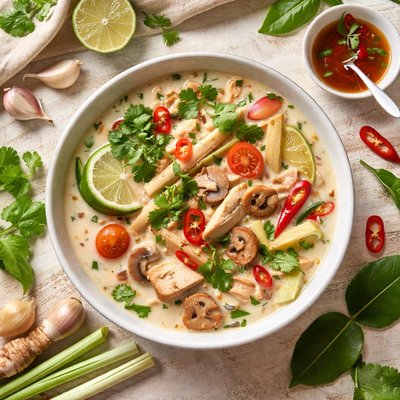 Image of Thai Chicken Soup with Coconut Tom Ka