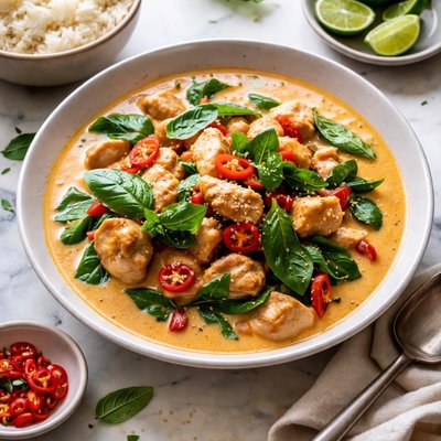 Image of Thai Chicken with Basil and Coconut Milk