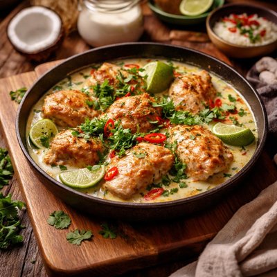 Image of Thai Coconut Chicken with Homemade Coconut Milk