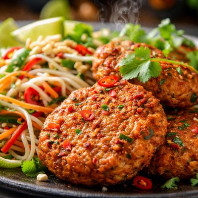 Image of Thai Fish Cakes with Noodle Salad