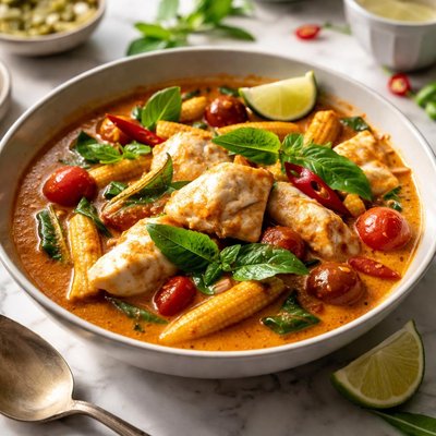 Image of Thai Fish Curry Kaeng Ped Pla or Tofu
