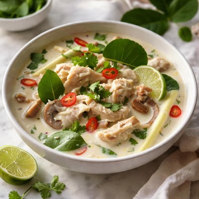 Image of Thai Galangal Chicken Soup Tom Ka Gai