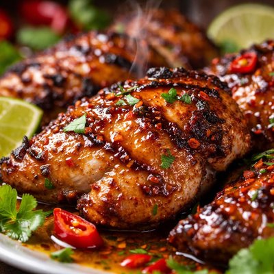 Image of Thai Grilled Chicken with Honey Chili Glaze