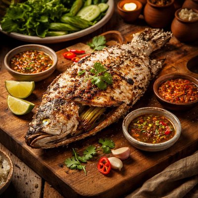 Image of Thai Grilled Sea Bass Pla Pao