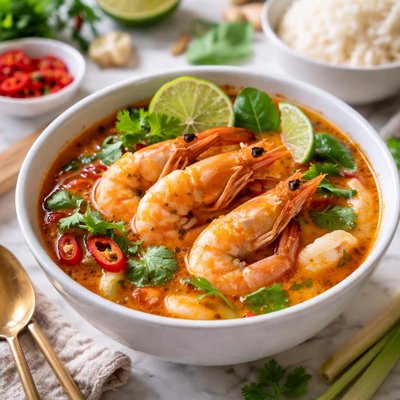 Image of Thai Hot and Sour Shrimp Soup Tom Yum Goong