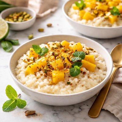 Image of Thai Mango with Cardamom Rice Pudding