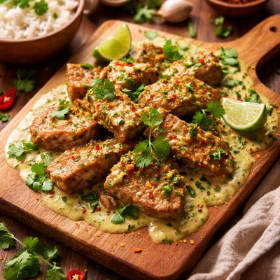 Image of Thai Pork with Coconut Cilantro Sauce