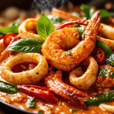 Image of Thai Red Curry Shrimp and Calamari