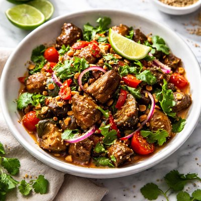 Image of Thai Roasted Eggplant Salad with Cilantro and Lime