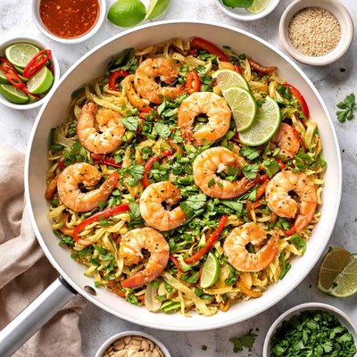 Image of Thai Shrimp and Cabbage Stir Fry Low Carb