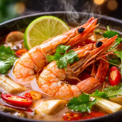 Image of Thai Spicy Shrimp Soup Tom Yum Koong
