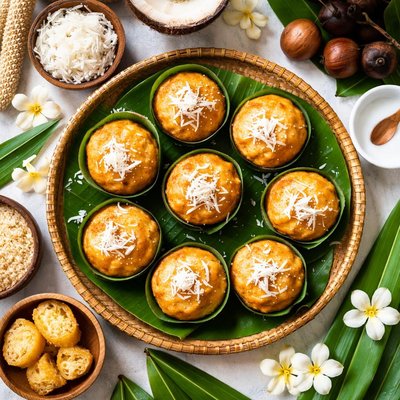Image of Thai Sticky Pudding Kanom Nam Tan