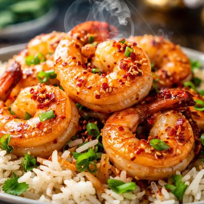 Image of Thai Sticky Shrimp with Coconut Rice