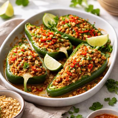 Image of Thai Stuffed Poblano or Green Bell Peppers