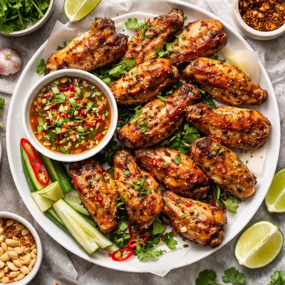 Image of Thai Style Broiled Chicken Wings with Hot and Sour Sauce
