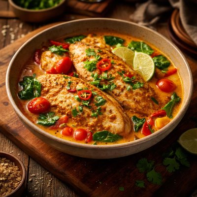 Image of Thai Style Tilapia with Coconut Curry Broth