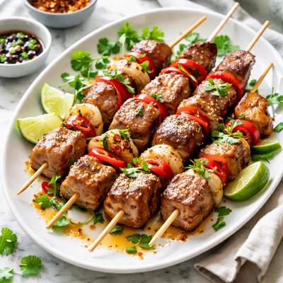 Image of Thai Tuna and Pearl Onion Shish Kebabs