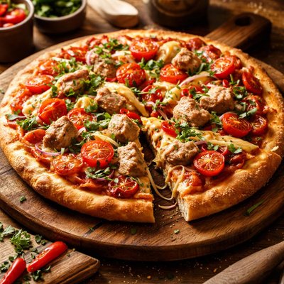 Image of Thai Tuna and Tomato Pizza