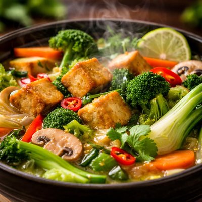 Image of Thai Vegetable Tofu Soup