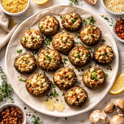 Image of Thanksgiving Day Stuffed Mushrooms