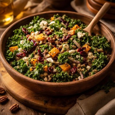 Image of Thanksgiving Kale Salad Kale Quinoa
