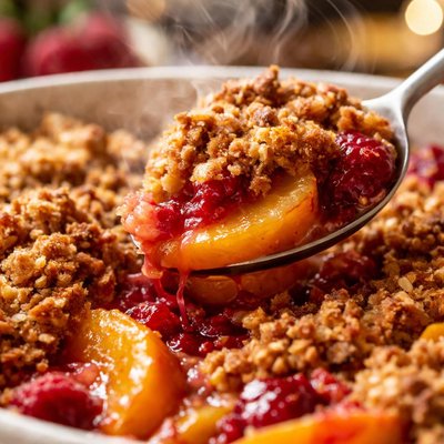 Image of The Barefoot Contessa Peach and Raspberry Crisp Cobbler