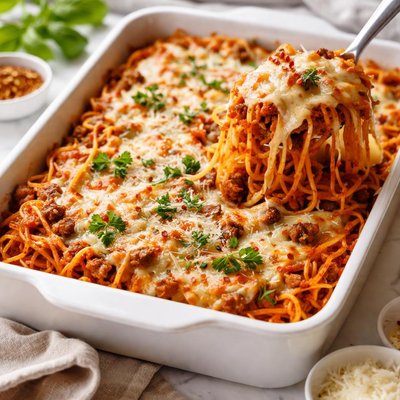Image of The Best and Easiest Twice Baked Spaghetti Ever