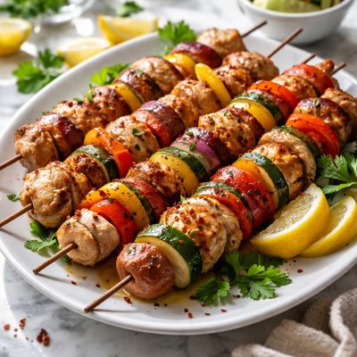 Image of The Best Chicken and Sausage Kebabs Ever