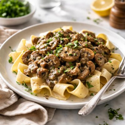 Image of The Best Mushroom Stroganoff Vegan