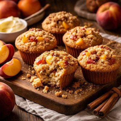 Image of The Best Peach Nectarine Muffins