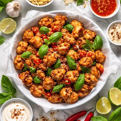 Image of The Best Popcorn Chicken with Sweet Basil Popular Taiwanese Str