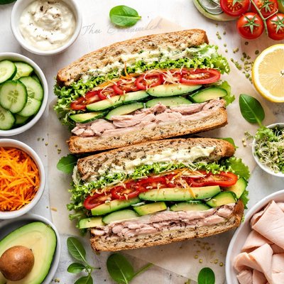Image of The Bestest Turkey Veggie Sandwich for Lunches