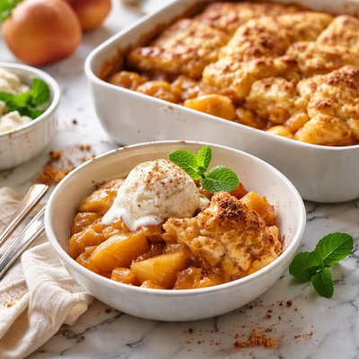 Image of The Easiest Fresh Peach Cobbler Ever