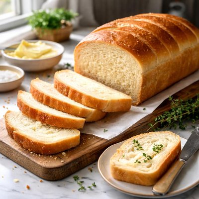 Image of The Easiest Non Machine White Bread in the World