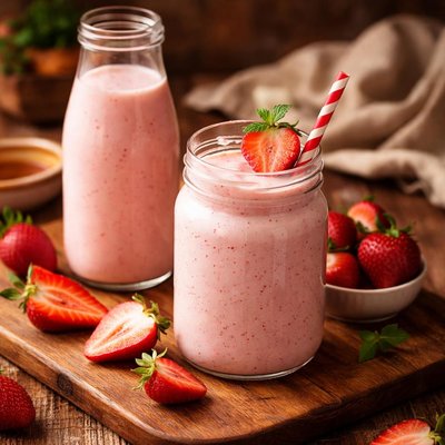 Image of The Easiest Yet Tastiest and Healthiest Strawberry Milk