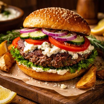 Image of The Freaky Greek Lamb Burger