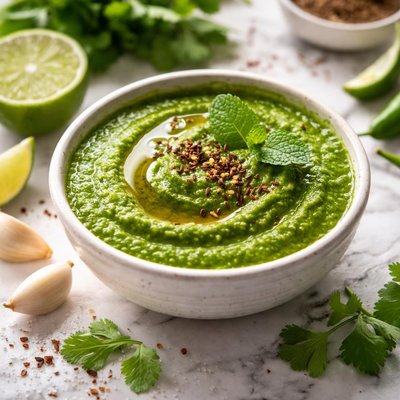 Image of The Indian Condiment Coriander Mint or Green Chutney