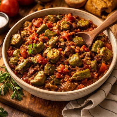 Image of The Lady and Sons Okra and Tomatoes Paula Deen