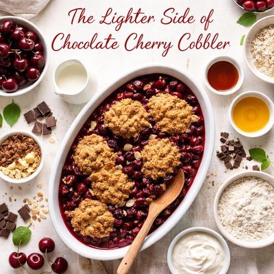 Image of The Lighter Side of Chocolate Cherry Cobbler