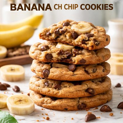 Image of The Monkey Made Me Make Em Banana Ch Chip Cookies