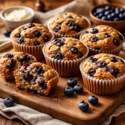 Image of The No Fat Blueberry Muffins Recipe
