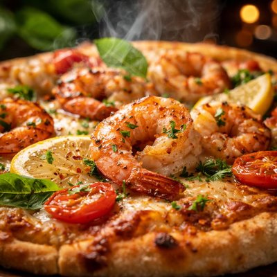 Image of The Queen of Pizzas Gourmet Shrimp Pizza