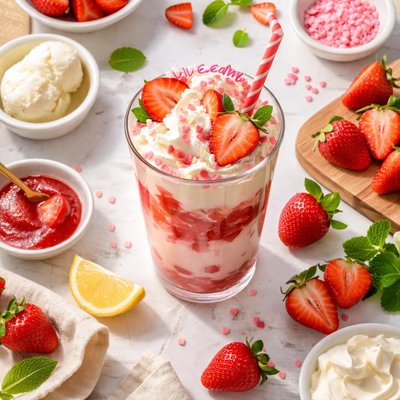 Image of The Strawberry Cream a Dessert Drink