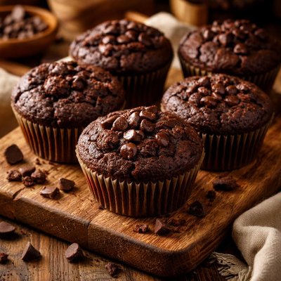Image of The Ultimate Chocolate Brownie Muffins