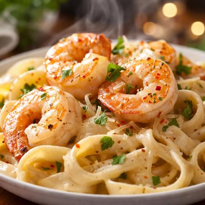 Image of The Ultimate Shrimp Alfredo Pasta