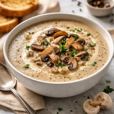 Image of Thick and Creamy Mushroom Soup