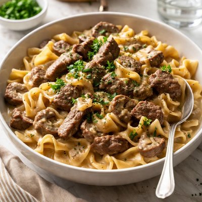 Image of Thick and Creamy One Pot Beef Stroganoff