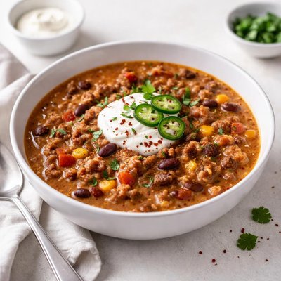 Image of Thick Chunky Sour Cream Chili Soup